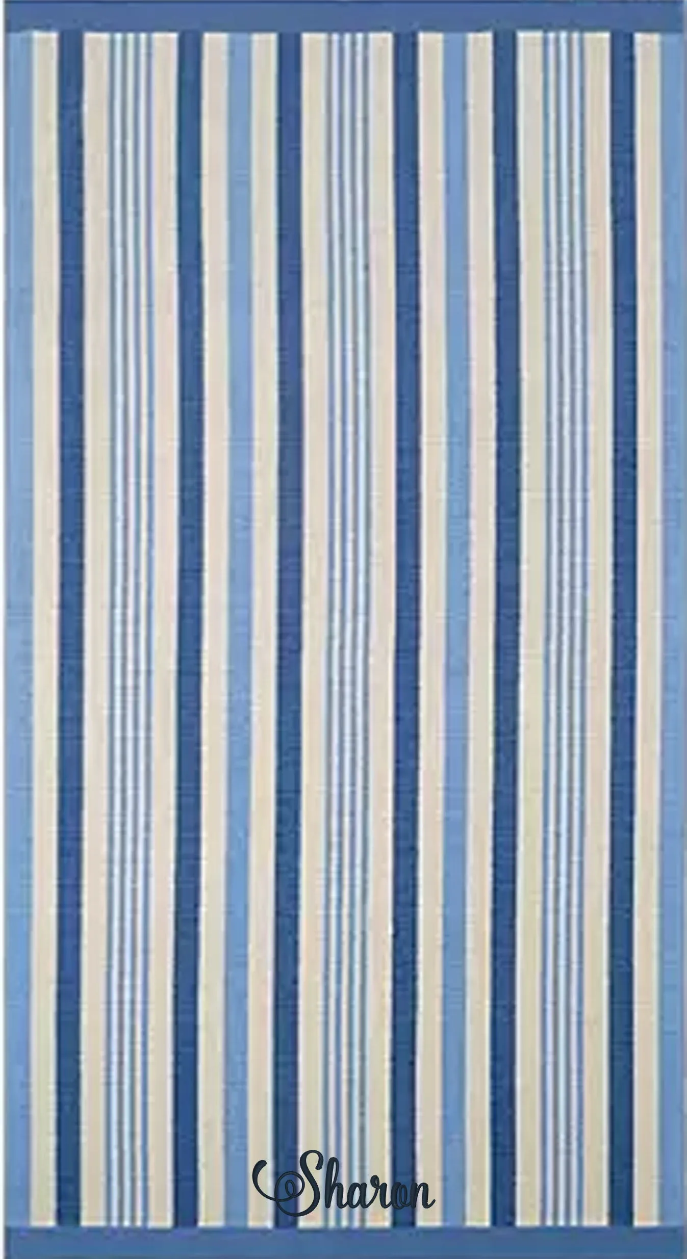 Oversized 40 x 72 in. Cotton Sunwashed Stripes Beach Towels