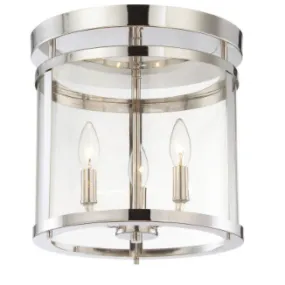 PENROSE 3 LIGHT CEILING MOUNT, POLISHED NICKEL