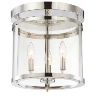 PENROSE 3 LIGHT CEILING MOUNT, POLISHED NICKEL