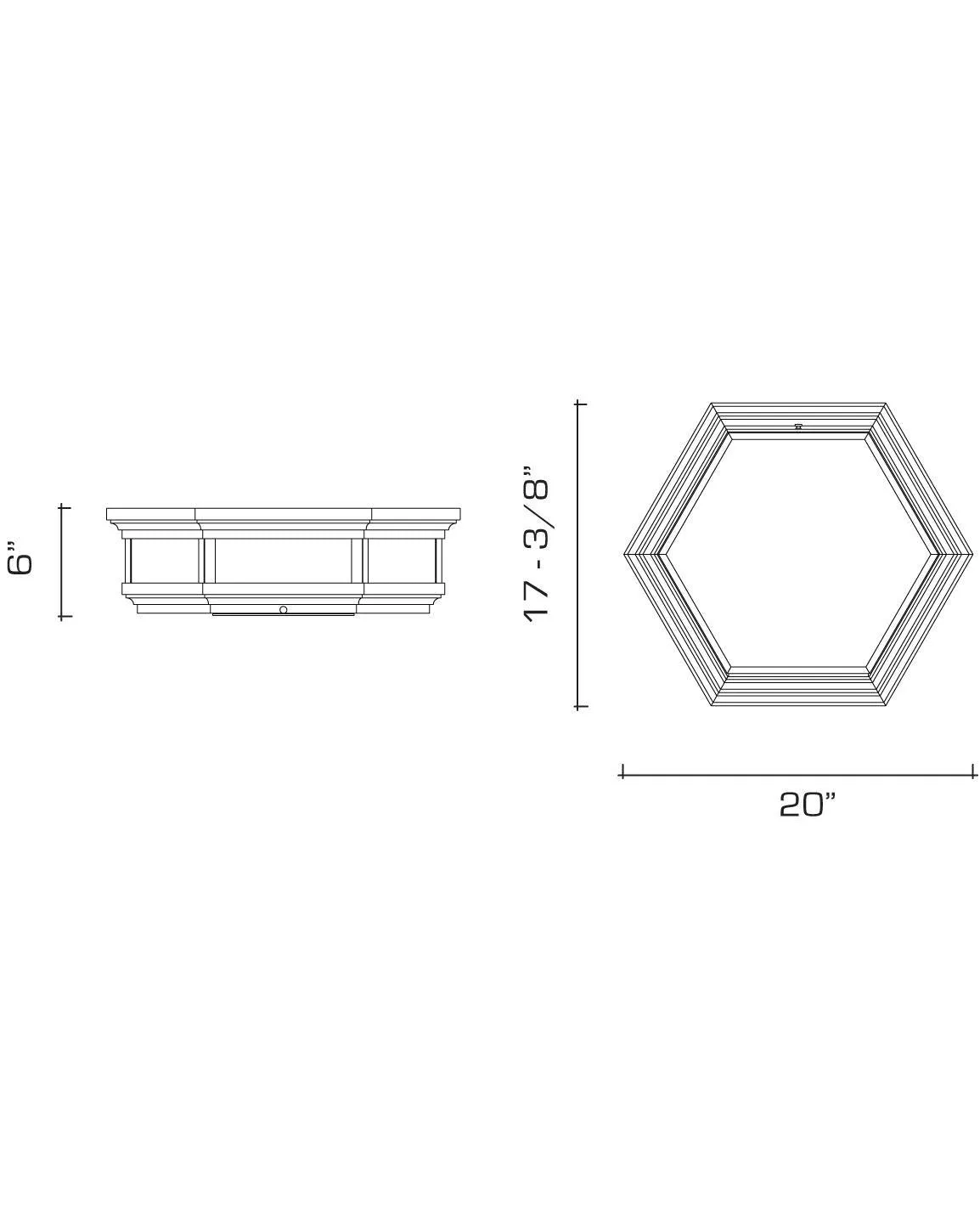 Philip 20 Hexagonal Flush Mount