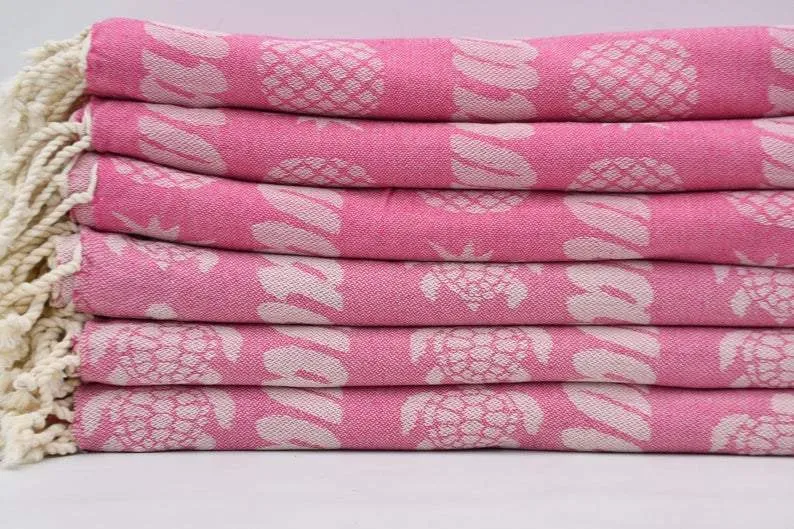 Pineapple Hawaii Pink 100% Cotton Towel