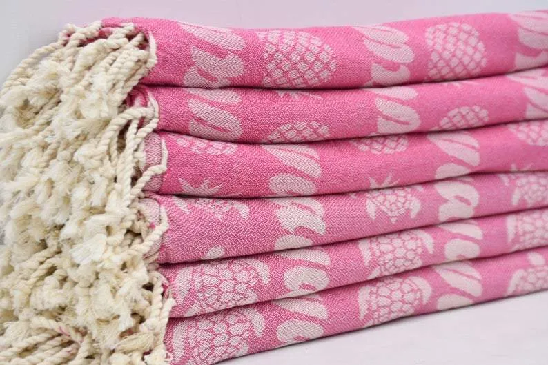 Pineapple Hawaii Pink 100% Cotton Towel