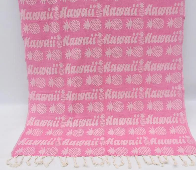 Pineapple Hawaii Pink 100% Cotton Towel