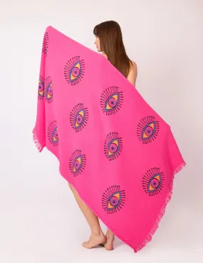 Pink Evil Eye Peshtemal