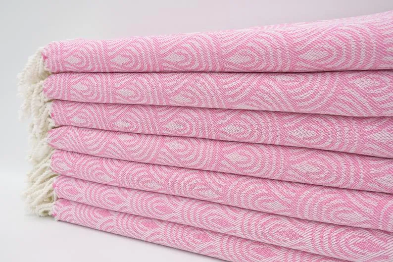 Pink Waves 100% Cotton Towel