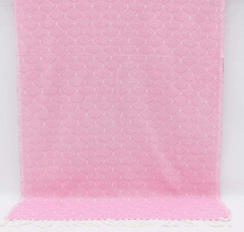 Pink Waves 100% Cotton Towel