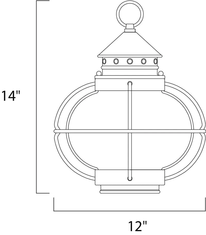 Portsmouth 14" Single Light Outdoor Hanging Lantern in Oil Rubbed Bronze