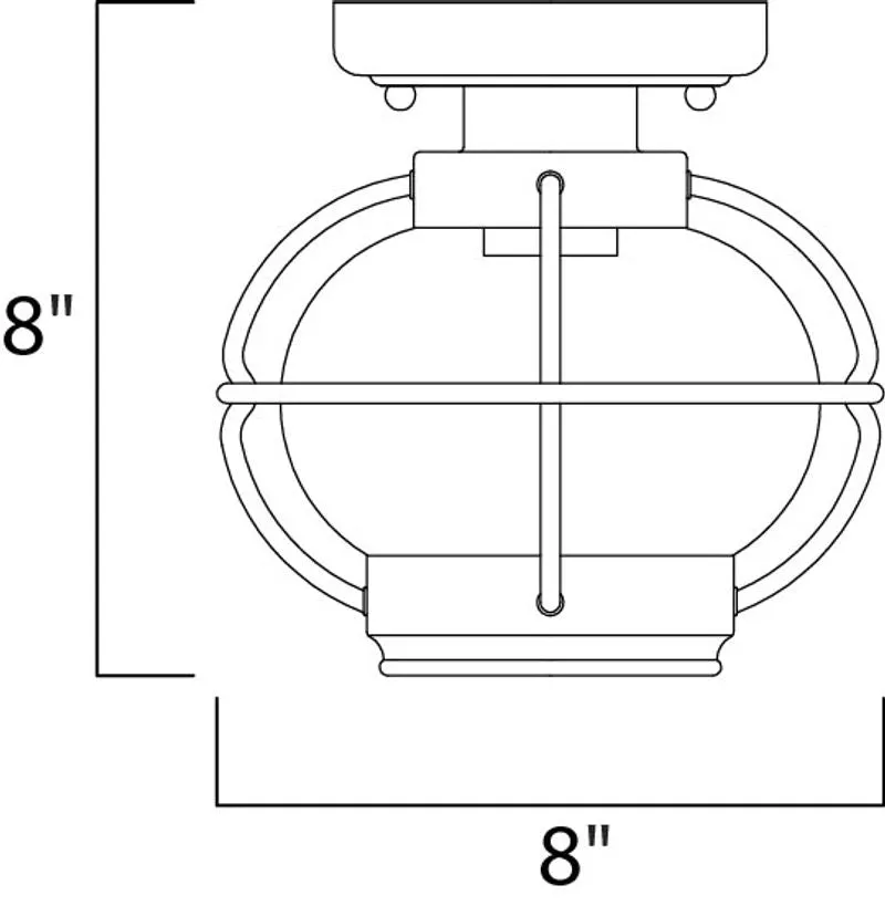 Portsmouth 8" Single Light Outdoor Flush Mount in Oil Rubbed Bronze