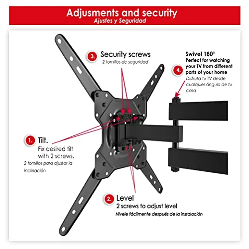 Power & Co. Adjustable TV Stand Full Motion 3 Arm Design 4K TVs