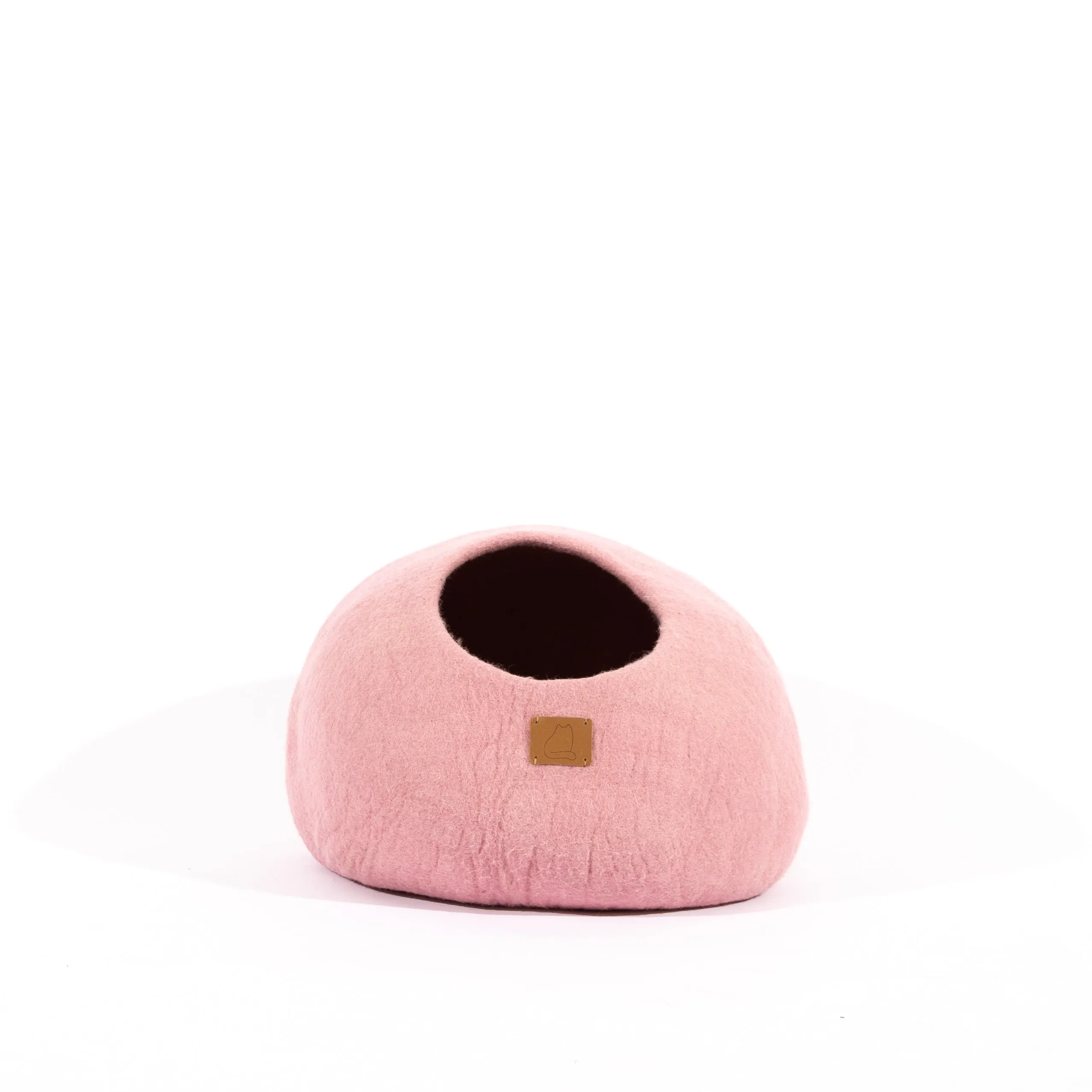 Premium Felted Wool Cat Cave Bed - Valentine Pink