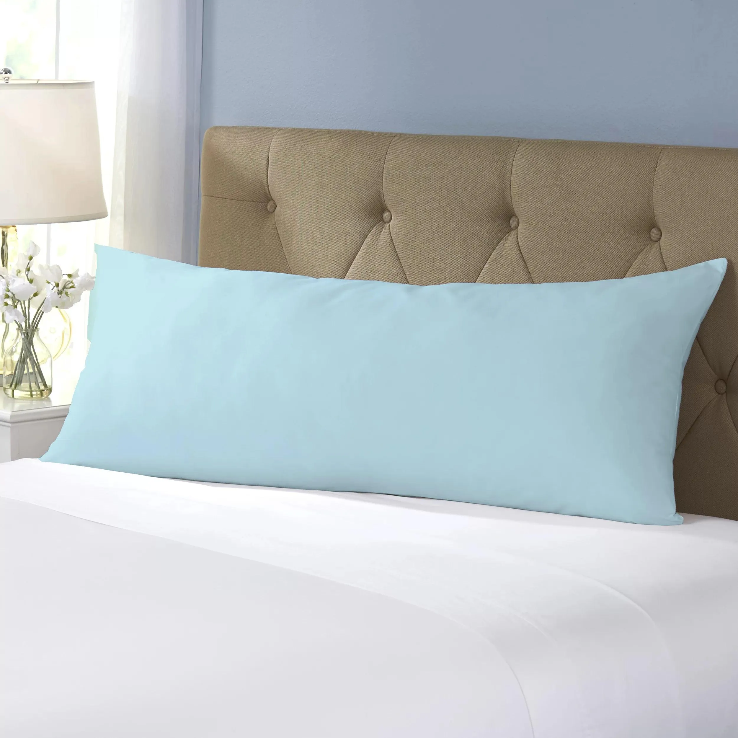 Premium Sky Blue Body Pillow Cover Super Soft Removable and Washable Standard Size Long Pillow cover 45 x140cm with Zipper Enclosure