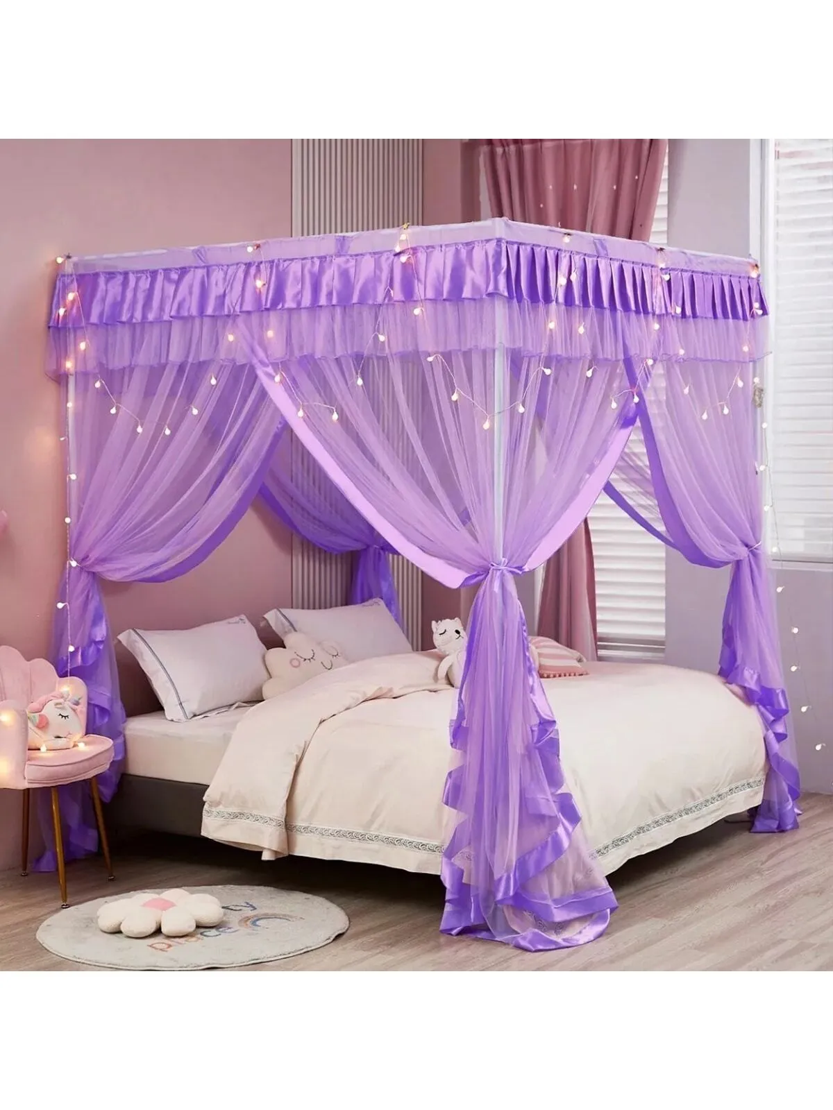 Princess Bed Canopy for Girls Canopy Bed Curtains Canopy