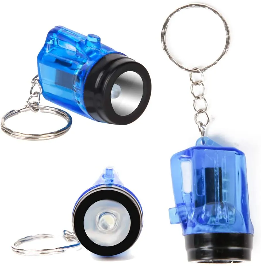 PROLOSO Mini Plastic Flashlight Keychain Kids Party Favors Toys Bulk 12 Pcs