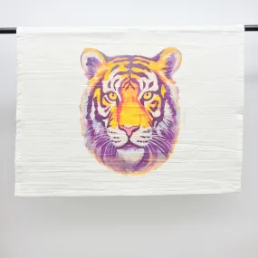 Purple & Gold Tiger Head Towel