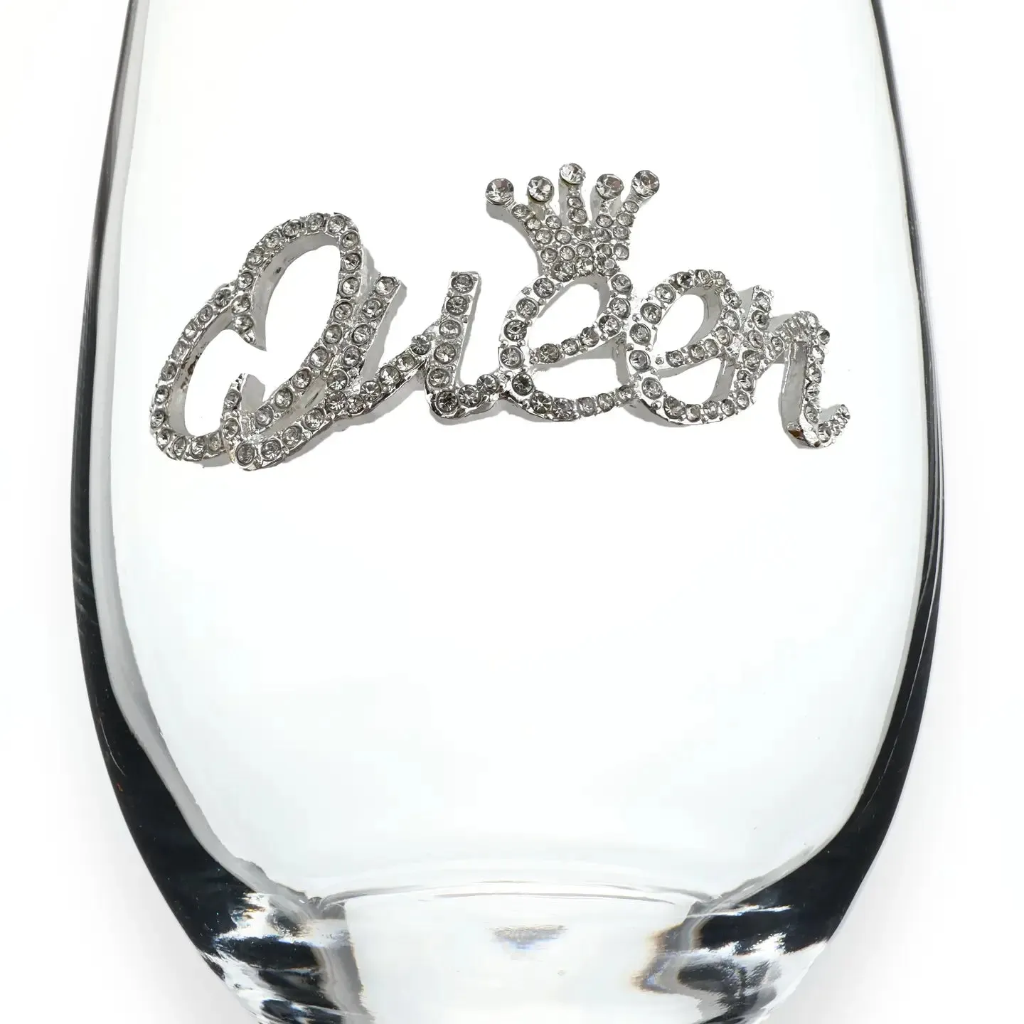 Queen Jeweled Stemless Wine Glass