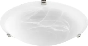 Quorum 3000-16-62 Ceiling Flush Mount Traditional - Polished Nickel W/ Faux Alabaster