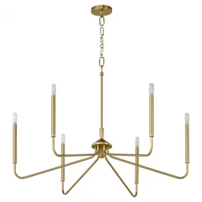 Quorum International 6238-6-80 Chandelier - Aged Brass