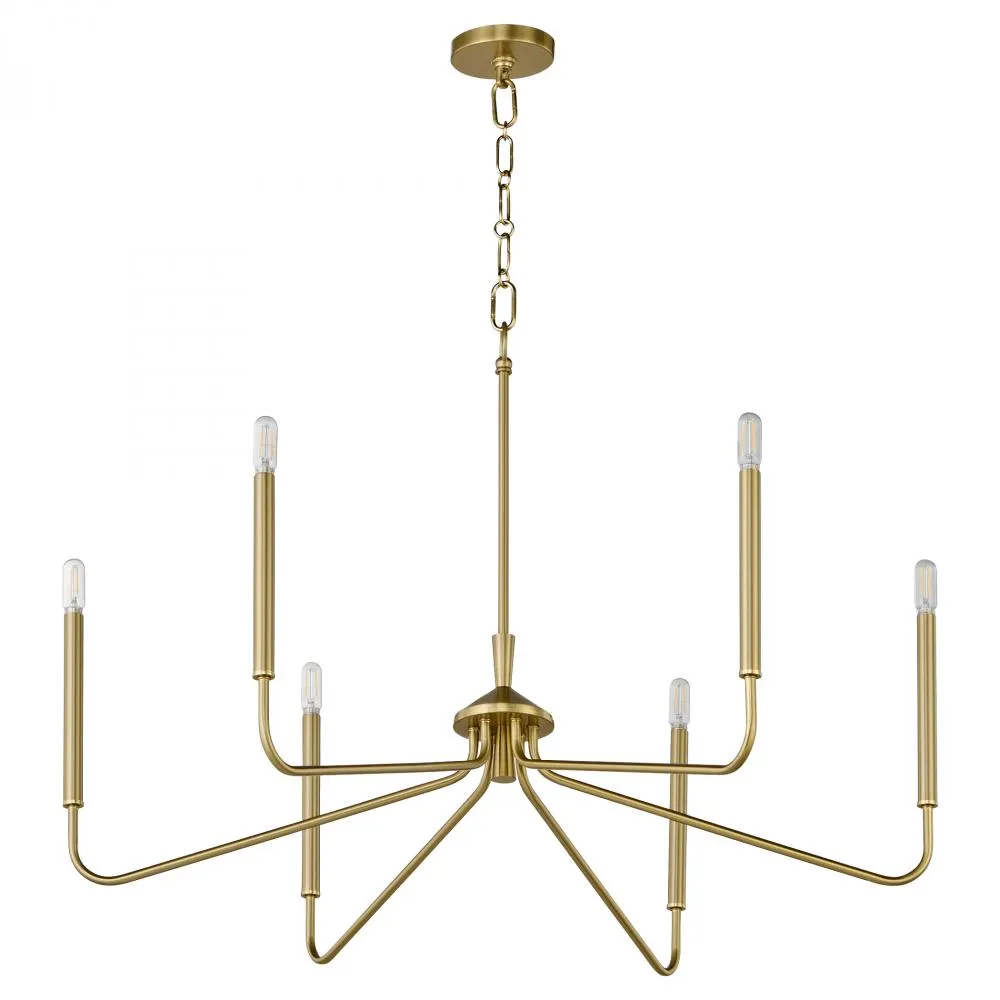 Quorum International 6238-6-80 Chandelier - Aged Brass