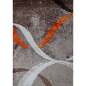 "3D Shaggy" Hand Tufted Grey Shag Area Rug (5-ft x 7-ft) - 5' x 7'