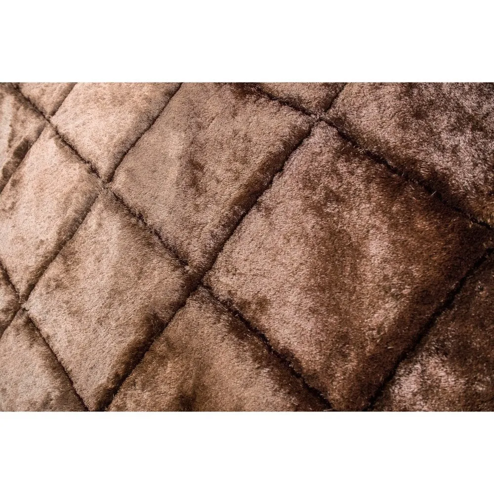 "3D Shaggy" Hand Tufted Shag Area Rug in Brown Tiles (5-ft x 7-ft) - 5' x 7'