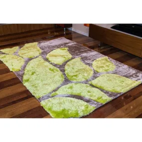 "3D Shaggy" Hand Tufted Shag Area Rug in Flaming Lime (5-ft x 7-ft) - 5' x 7'