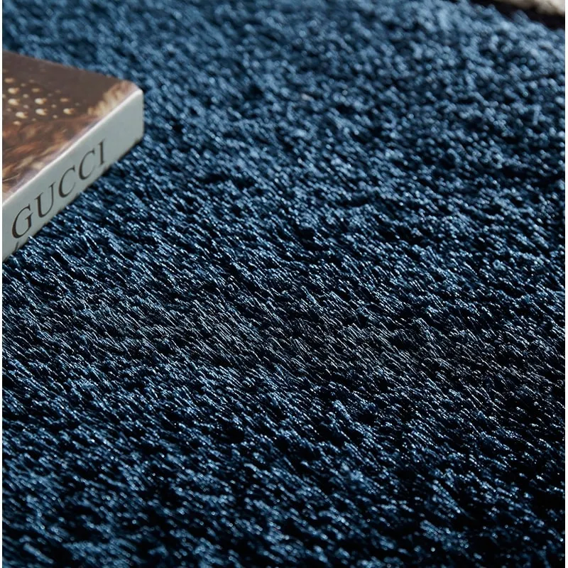 "Aria Collection" Soft Pile Hand Tufted Shag Area Rug - Blue - 4' X 6'