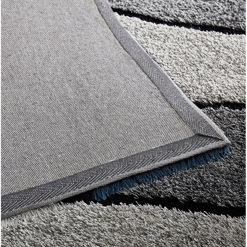 "Aria Collection" Soft Pile Hand Tufted Shag Area Rug - Blue - 4' X 6'