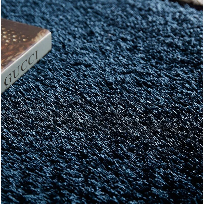 "Aria Collection" Soft Pile Hand Tufted Shag Area Rug - Blue - 5' X 8'