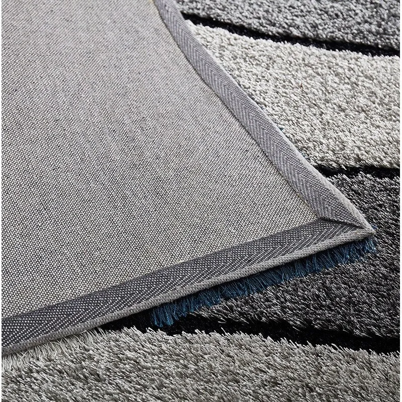 "Aria Collection" Soft Pile Hand Tufted Shag Area Rug - Blue - 5' X 8'