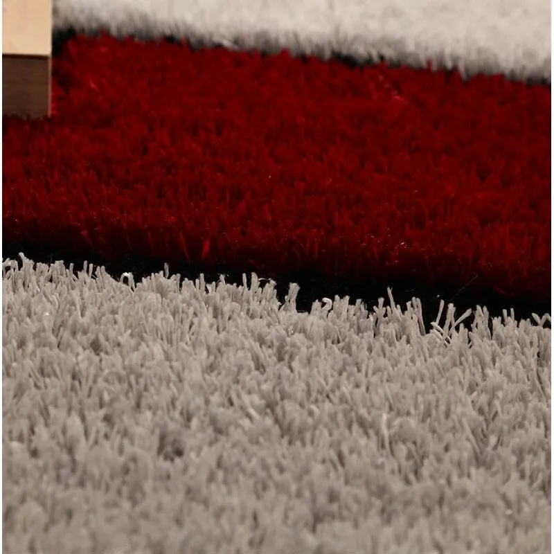 "Aria Collection" Soft Pile Hand Tufted Shag Area Rug - Red - 6' X 8'