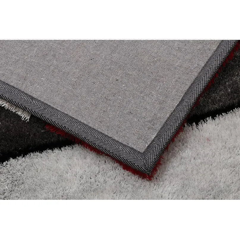 "Aria Collection" Soft Pile Hand Tufted Shag Area Rug - Red - 6' X 8'