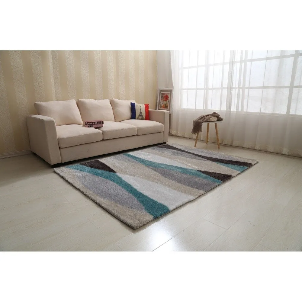 "Aria Collection" Soft Pile Shag Area Rug (5-ft x 7-ft)