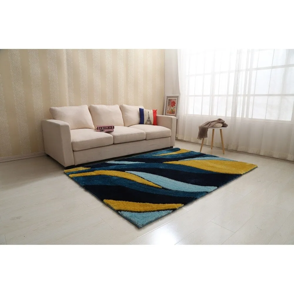 "Aria Collection" Soft Pile Shag Area Rug (5-ft x 7-ft)