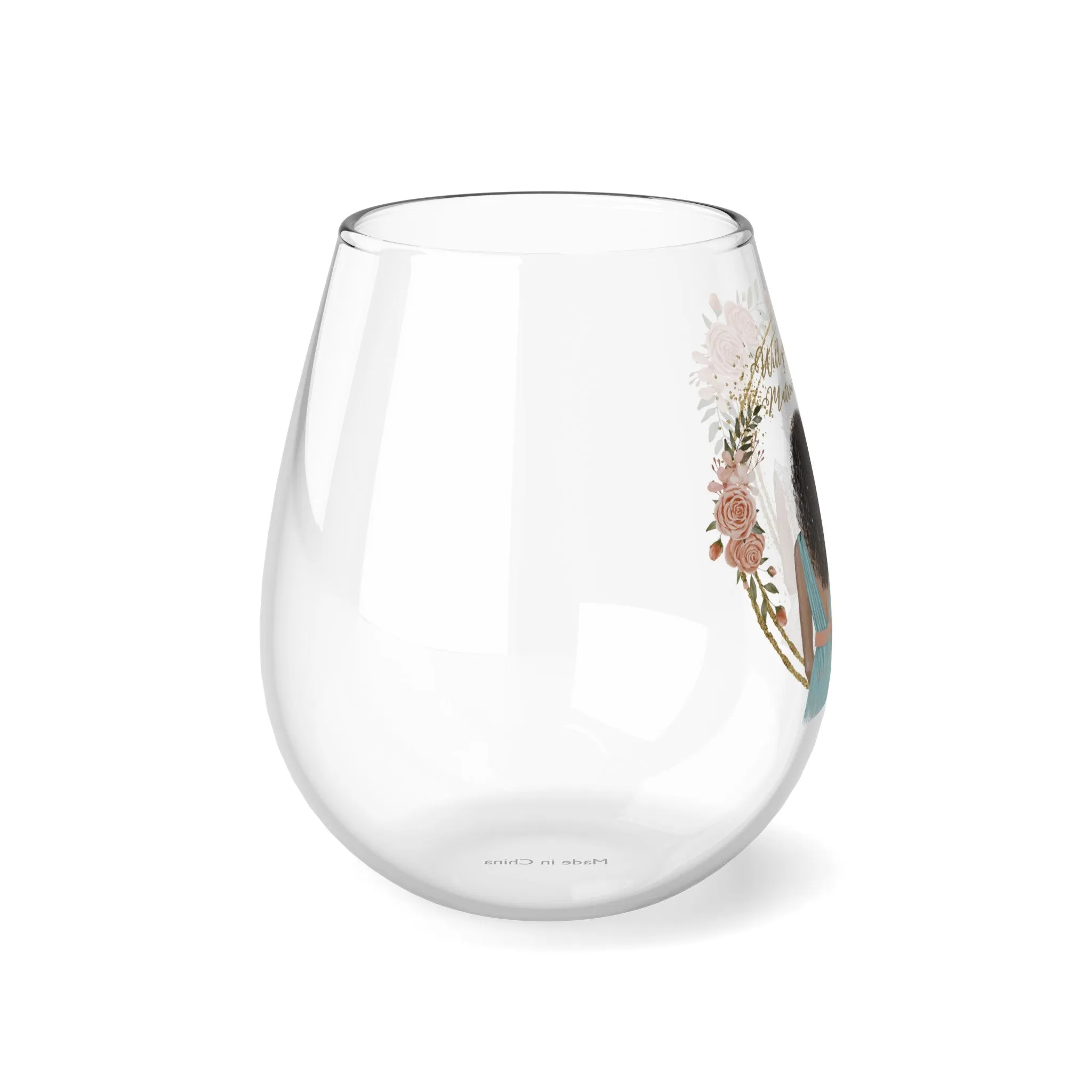 "Will you be my Matron of Honor" ? Stemless Wine Glass, 11.75oz VMA 051503