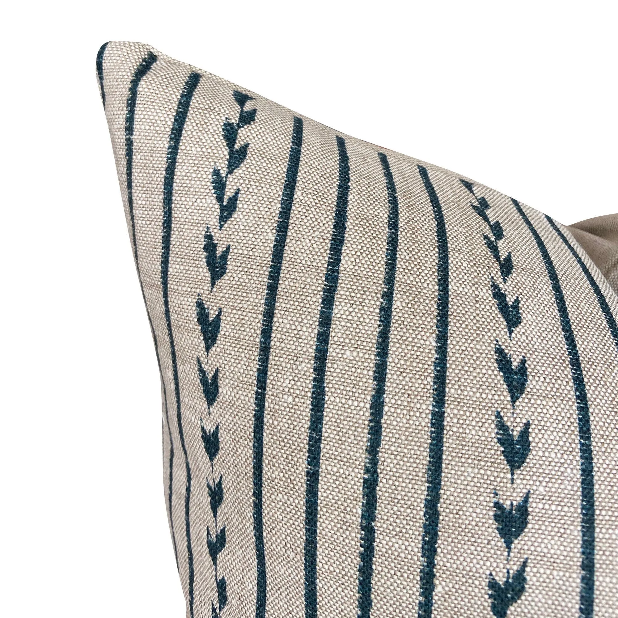 READY TO SHIP Designer Clay McLaurin Yucatan Stripe Pillow Cover in Indigo