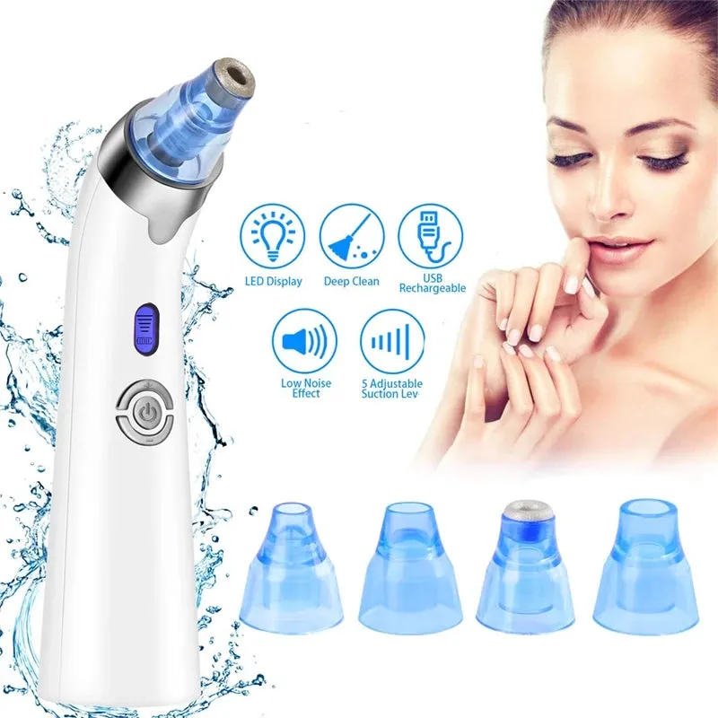 Rechargeable Vacuum Suction Blackhead Remover Facial Comedo Acne Pimple Extractor Tool Diamond Dermabrasion Face Peeling Beauty Care