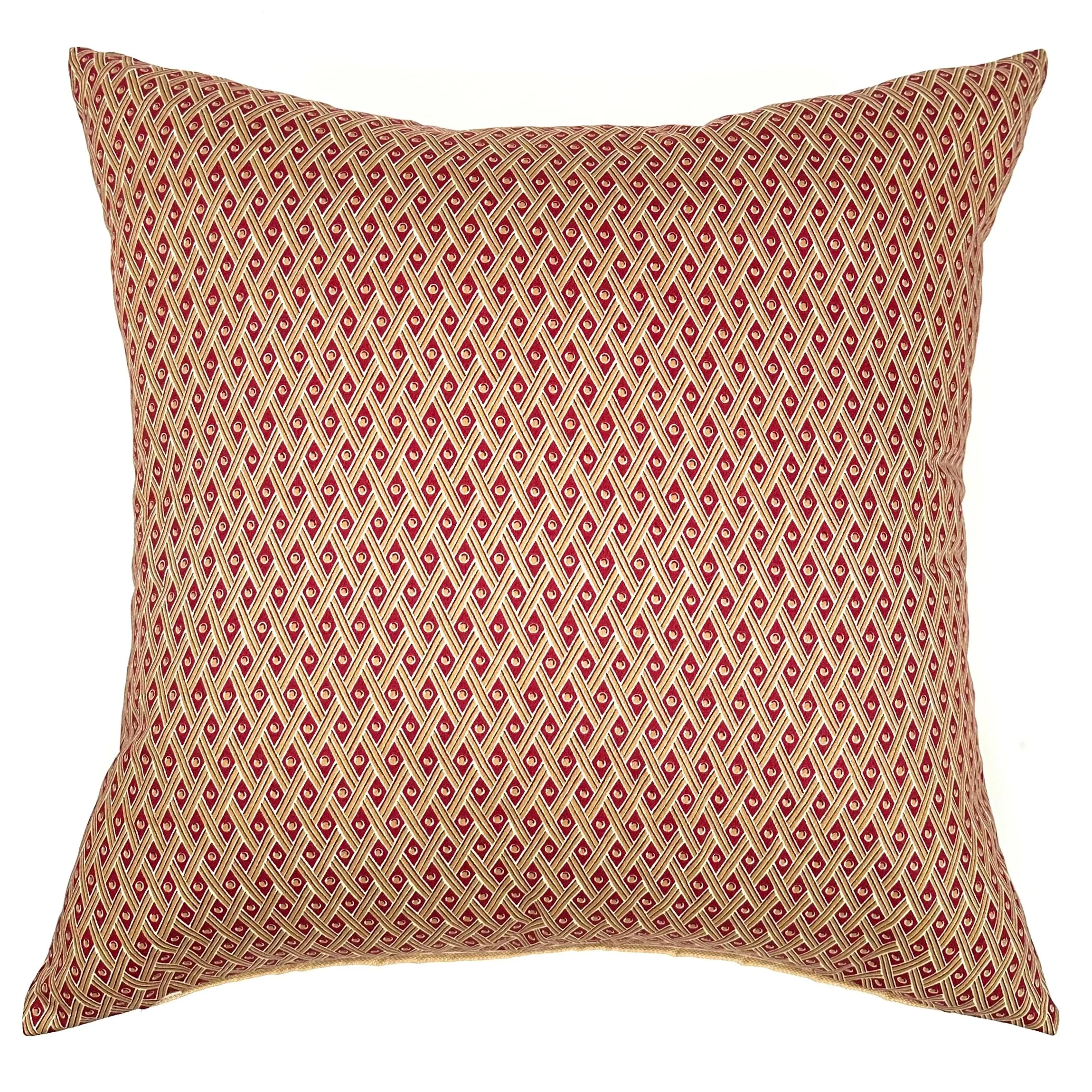 Red Diamond Retro Geometric Throw Pillow Cover 22x22