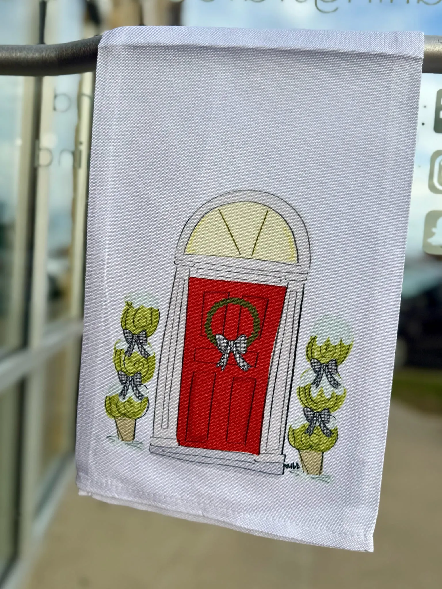 Red Door Xmas Tea Towel