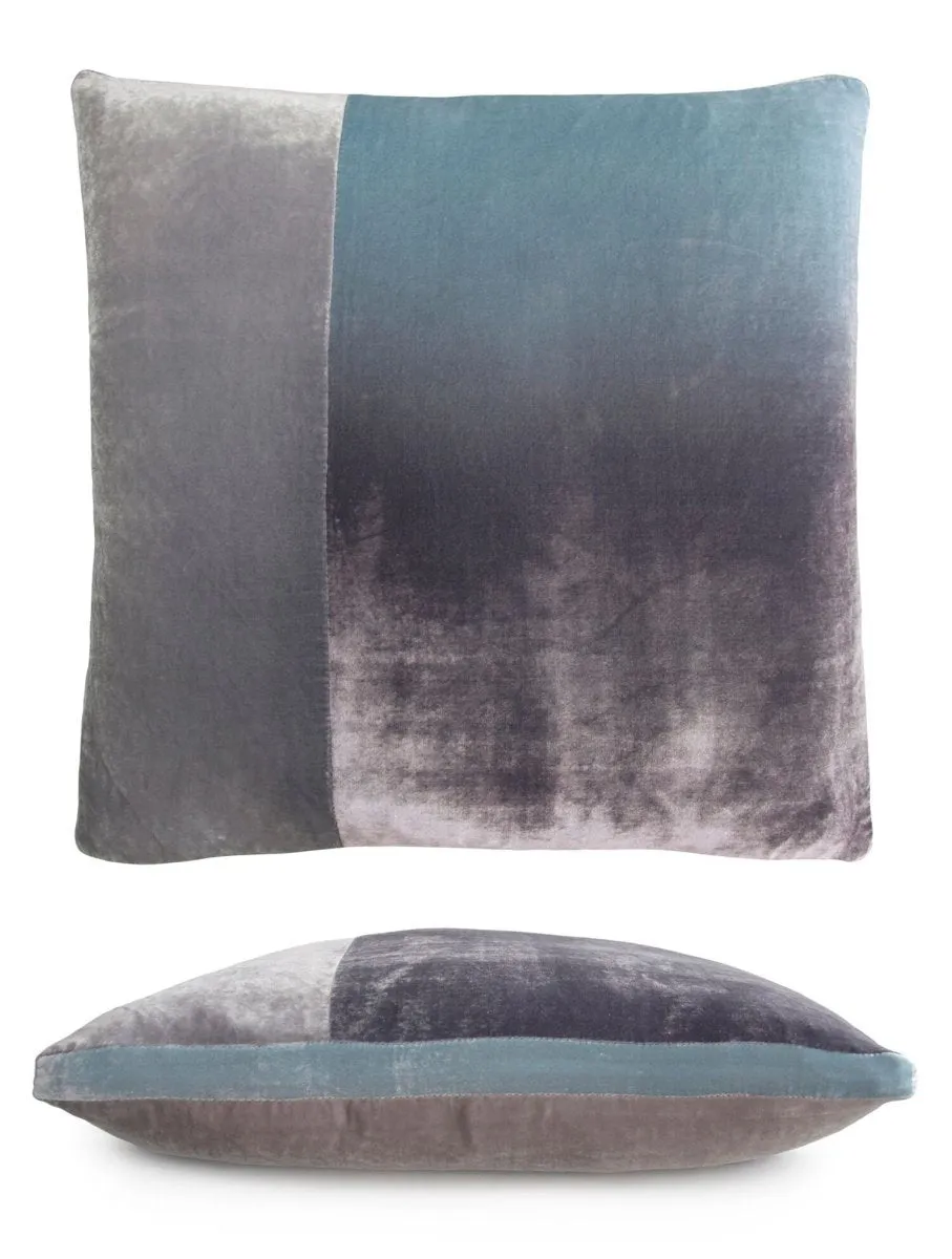 Robin’s Egg Velvet Color Block Pillow by Kevin O’Brien Studio