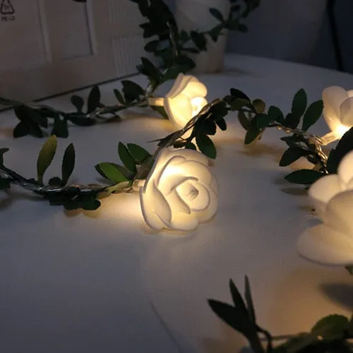 Rose Flower led Fairy String Lights Battery Powered