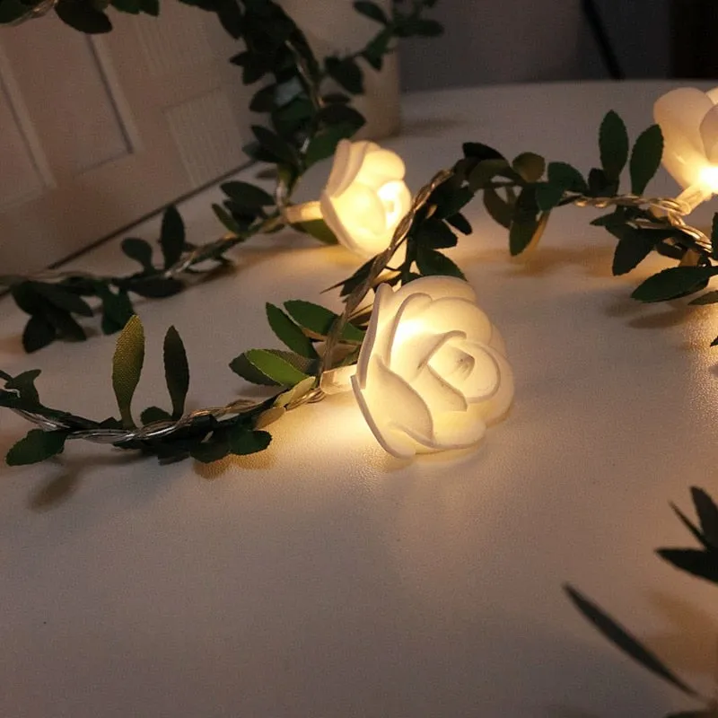 Rose Flower led Fairy String Lights Battery Powered