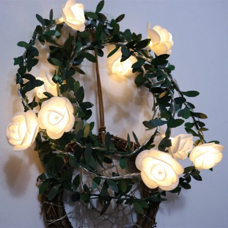 Rose Flower led Fairy String Lights Battery Powered