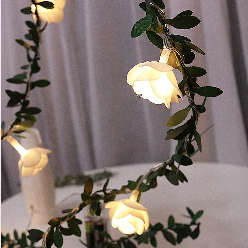 Rose Flower led Fairy String Lights Battery Powered