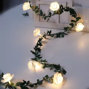 Rose Flower led Fairy String Lights Battery Powered