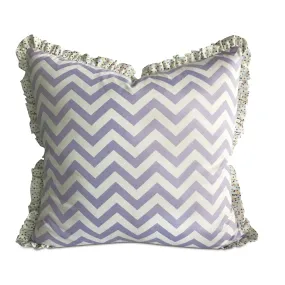 Ruffled Lilac Chevron 100% Cotton Euro Sham 26x26