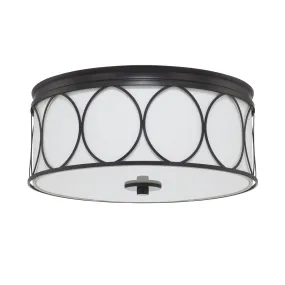 RYLANN 3 LIGHT FLUSH MOUNT, MATTE BLACK