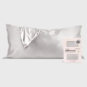 Satin King Size Pillowcase - Silver