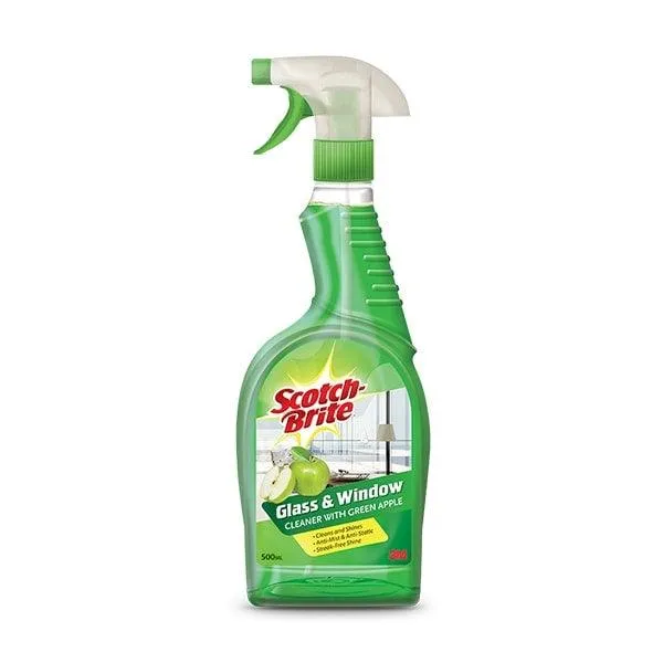 SCOTCH BRITE GLASS & WINDOW CLEANER WITH  GREEN APPLE 500ML