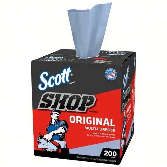 Scott® Shop Towels Original Blue, Pop-Up Dispenser Box | 75190 | CASE