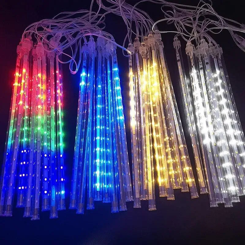 Solar LED Meteor Shower Rain Lights Holiday String Lights Waterproof